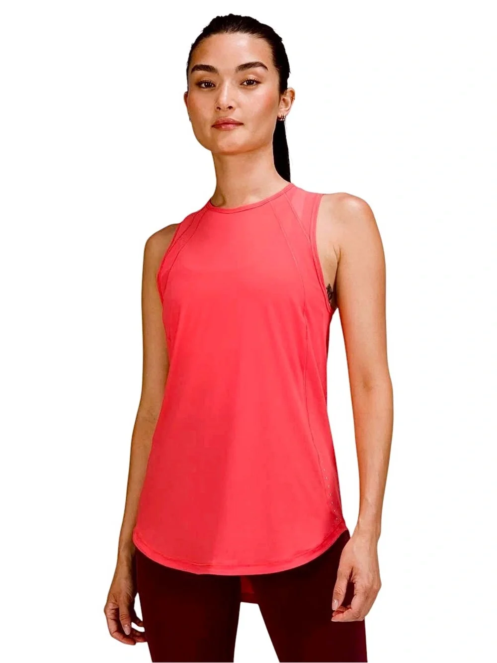 Lululemon – Sculpt Tank Top – Pale Raspberry Mesh Back Active Tank – Sz. 6